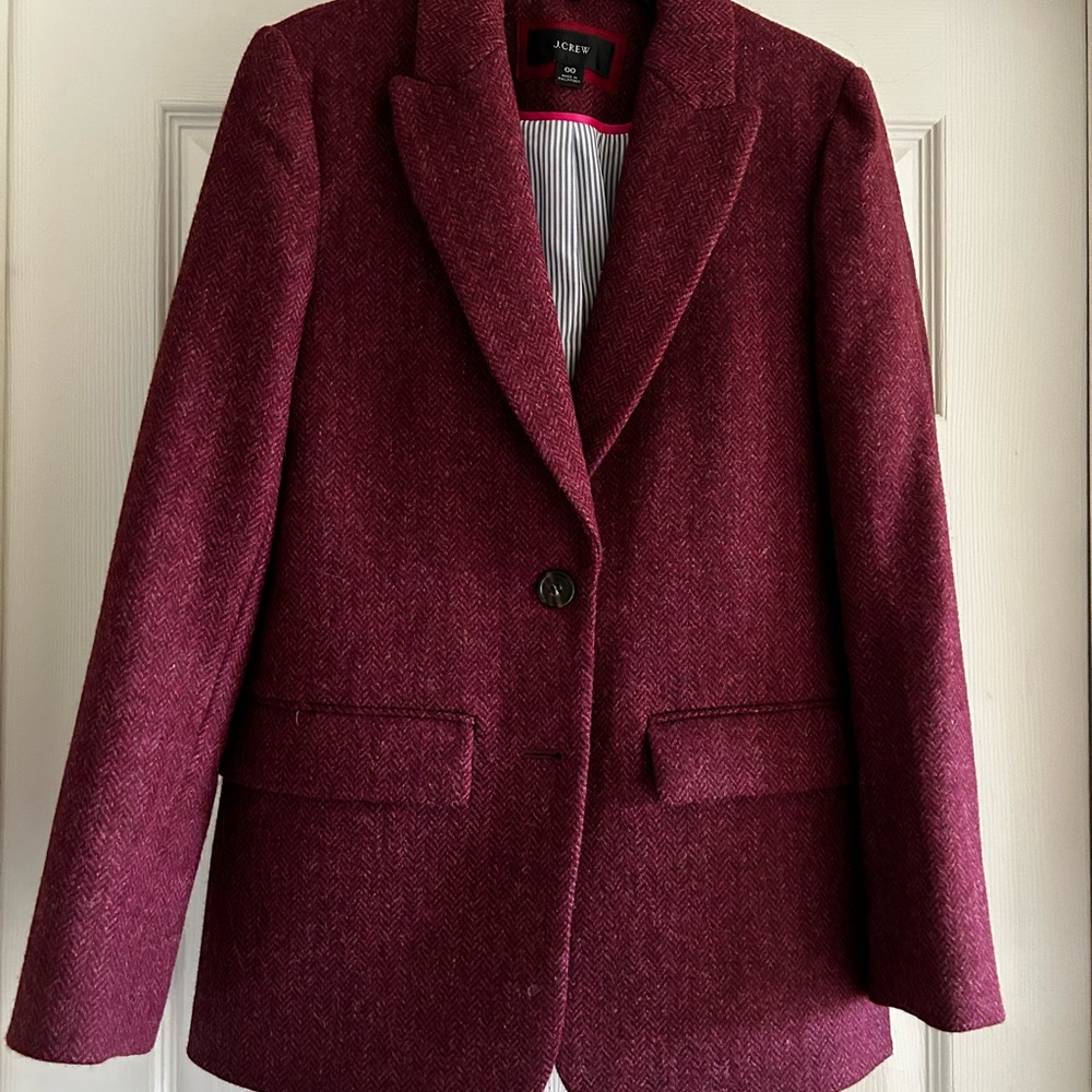 J. Crew Herringbone Wool Blazer 00